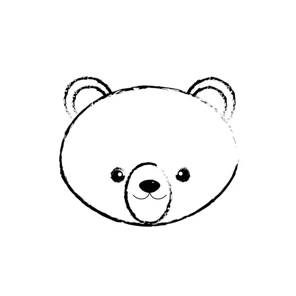 Лінія Милий Ведмідь Голова Дика Тварина Векторні Ілюстрації — стоковий вектор