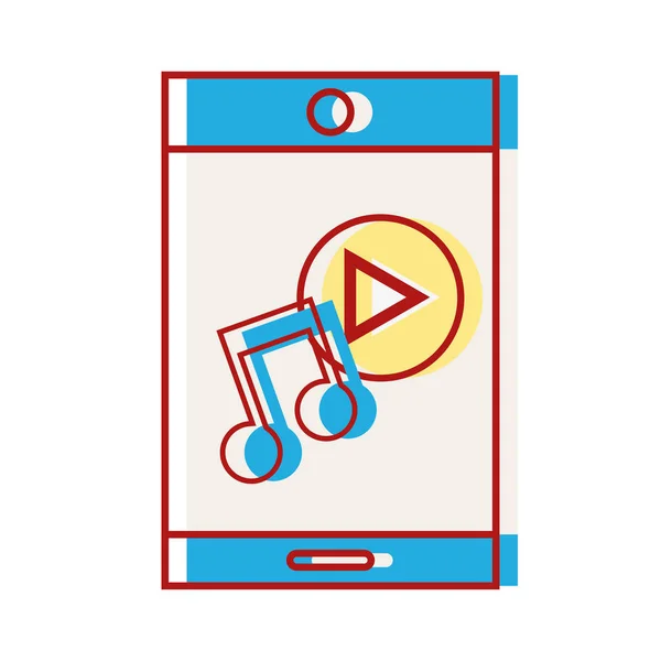 Tecnologia Smartphone Con Icona Musicale Grafica Vettoriale — Vettoriale Stock