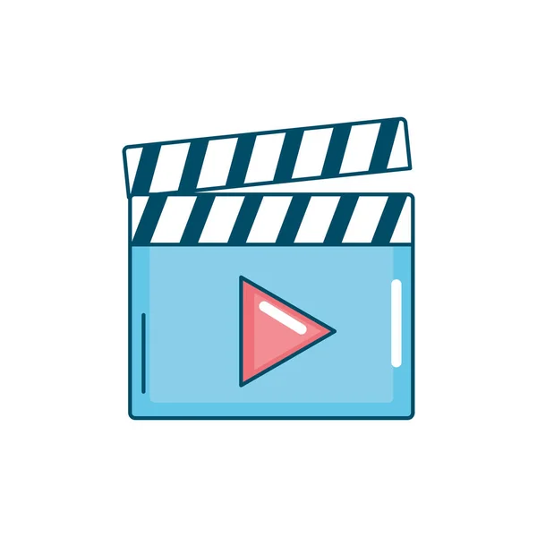 Clapperboard Com Vídeo Filme Estúdio Ícone Vetor Ilustração — Vetor de Stock