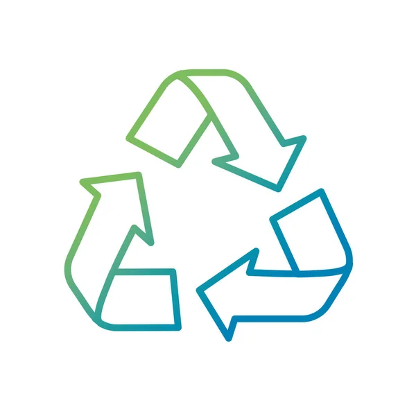 Lijn Mooi Omgeving Symbool Recyclen Verminderen Hergebruiken Van Vectorillustratie — Stockvector