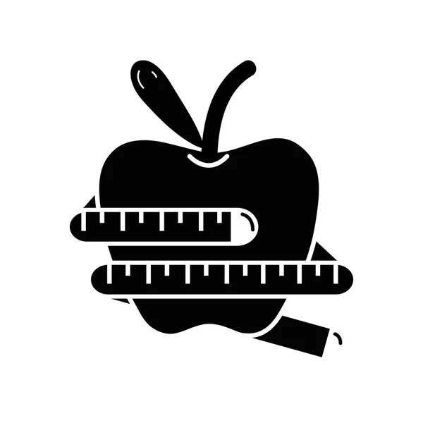 Kontur Köstliche Apfelfrüchte Mit Gesundem Herzen Vektorillustration — Stockvektor