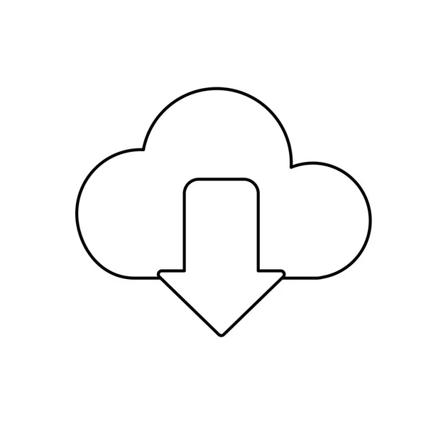 Illustration Vectorielle Serveur Technologie Numérique Données Cloud Ligne — Image vectorielle
