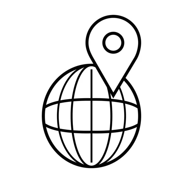 Silhouette Simbolo Globale Servizi Consegna Illustrazione Vettoriale — Vettoriale Stock