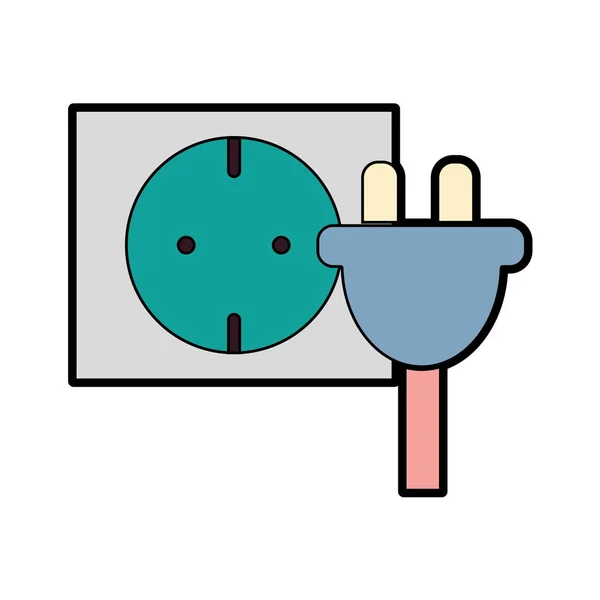Napájecí Kabel Elektronické Připojení Energie Vektorové Ilustrace — Stockový vektor