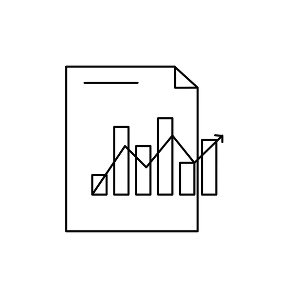 Lijn Document Met Statistieken Bar Diagram Pijl Groeiende Vectorillustratie — Stockvector