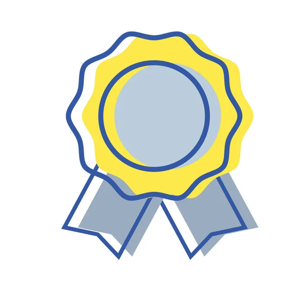Medaille Symbool Aan Winnaar Van Competitie Spel Vectorillustratie — Stockvector