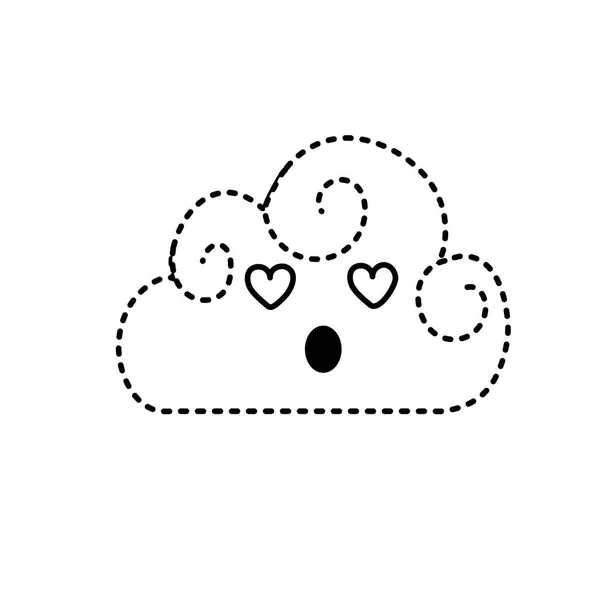 Decimale Vorm Kawaii Schattig Liefde Wolk Weer Vectorillustratie — Stockvector