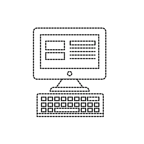 Forme Pointillée Technologie Informatique Avec Illustration Vectorielle Électronique Information — Image vectorielle