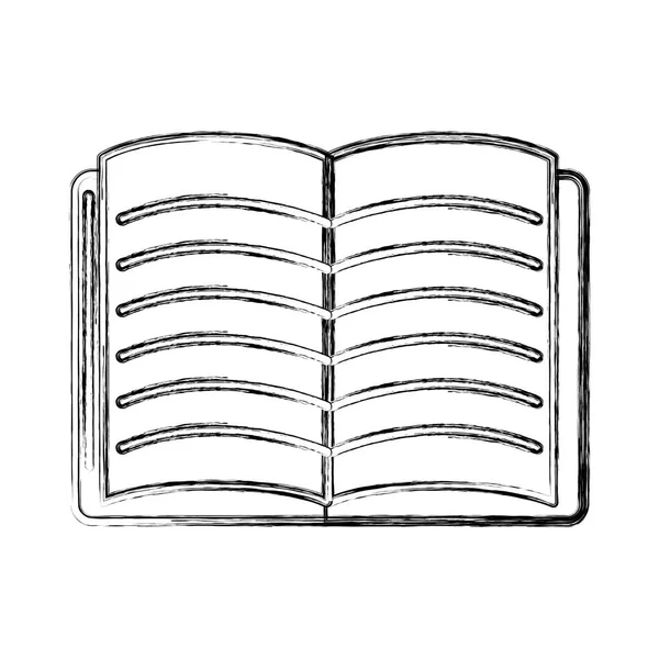 Contorno Cuaderno Escuela Abierto Icono Estudio Ilustración Vectorial — Archivo Imágenes Vectoriales