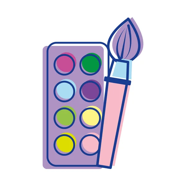 Παλέτα Χρωμάτων Βούρτσα Τέχνη Εργαλείο Διανυσματικά Εικονογράφηση — Διανυσματικό Αρχείο