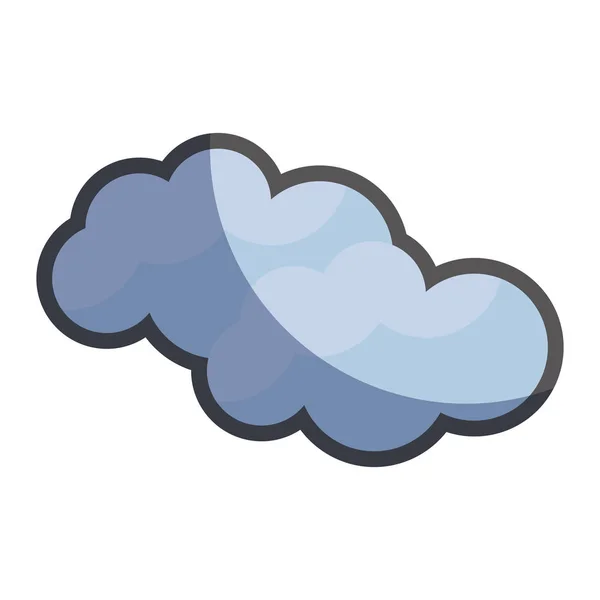 Nettes Natürliches Wolkenwetter Symbol Vektorillustration — Stockvektor