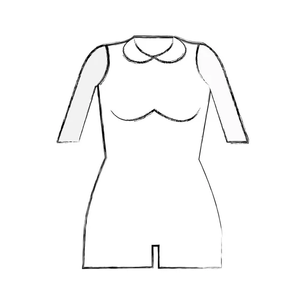 Contour Jumpsuit Short Cloth Style Vector Illustration Design — Stock Vector