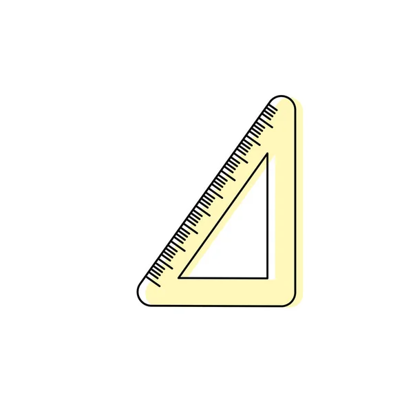 Escola Triângulo Régua Objeto Design Vetor Ilustração — Vetor de Stock