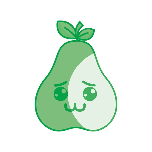 Silhouette Kawaii Nice Shy Pear Icon Vector Illustration — Stock Vector