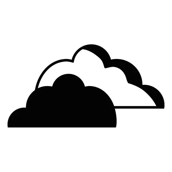 Kontur Schöne Wolken Natürliches Wetter Design Vektor Illustration — Stockvektor