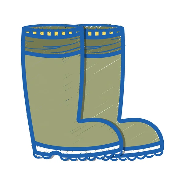 Rubber Boots Object Protection Feet Vector Illustration — Stock Vector