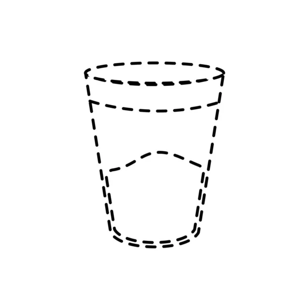 Διάστικτο Σχήμα Ποτήρι Νερό Για Πίνουν Και Φρέσκων Ποτών Διανυσματικά — Διανυσματικό Αρχείο