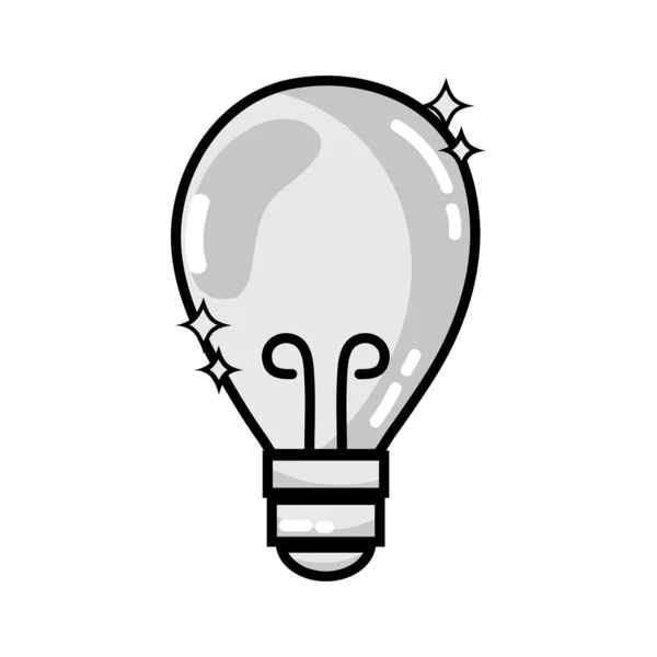 Énergie Électrique Ampoule Échelle Gris Pour Éclairer Illustration Vectorielle — Image vectorielle