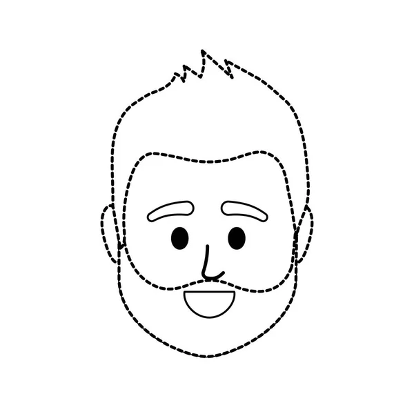 Tečkované Tvar Avatar Muž Hlavu Sociální Uživatelů Vektorové Ilustrace — Stockový vektor