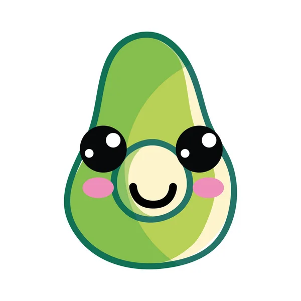 Kawaii Gelukkig Mooi Avocado Fruit Vectorillustratie — Stockvector