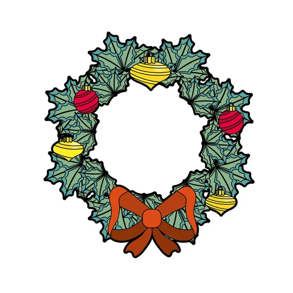 Kroon Van Kerstmis Met Kerstmis Ontwerp Vectorillustratie Garland — Stockvector