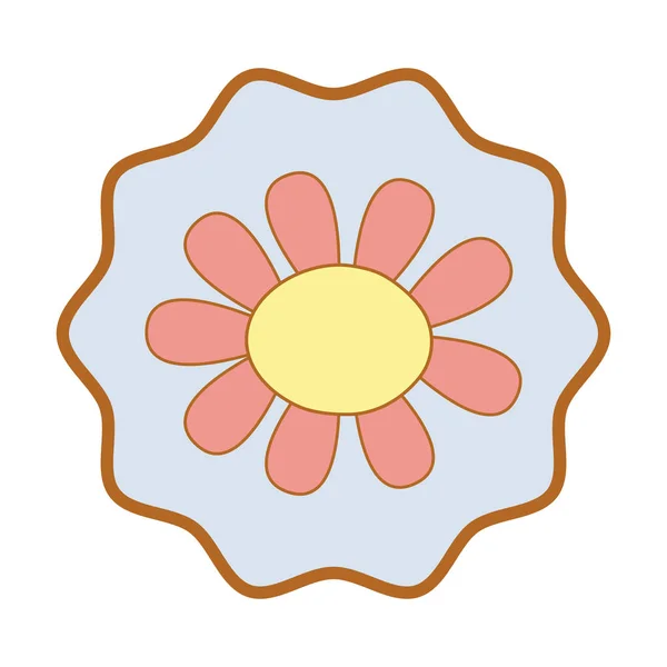 Символ Красива Квітка Овальними Пелюстками Векторний Дизайн Ілюстрації — стоковий вектор