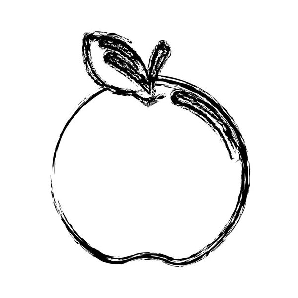 Contorno Deliciosa Manzana Fruta Icono Vector Ilustración — Vector de stock