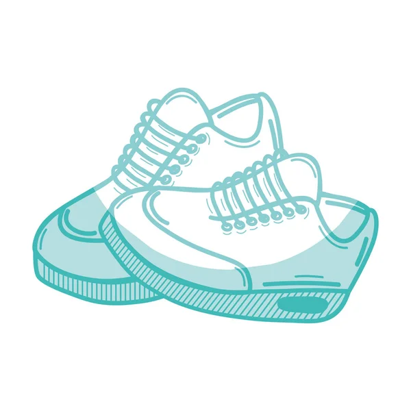 Silhouette Bekväma Sneakers Fitness Vektor Illustration Design — Stock vektor