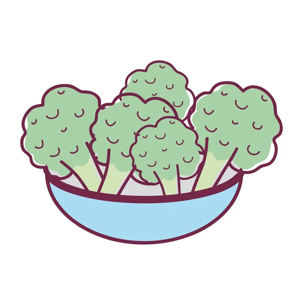 ボウルに ベクトル図の中の新鮮でおいしい野菜 — ストックベクタ