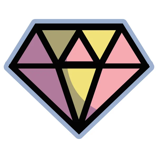 Söt Diamant Lyx Tillbehör Pärla Vektorillustration — Stock vektor