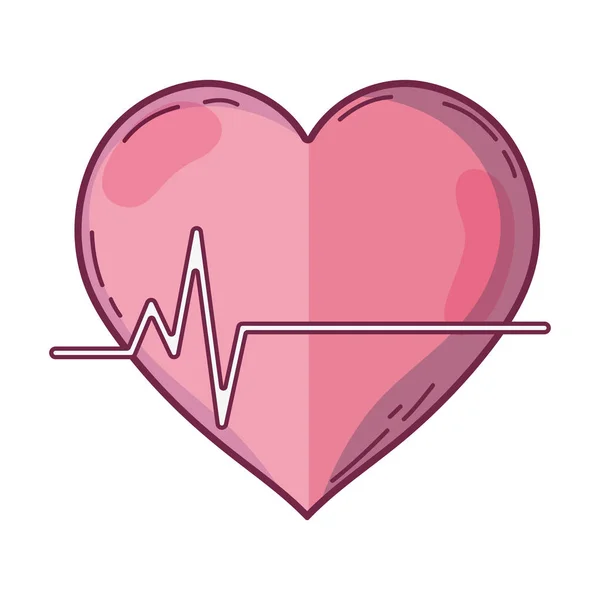 Frequency Vital Cardiac Rhythm Heartbeat Vector Illustration — Stock Vector