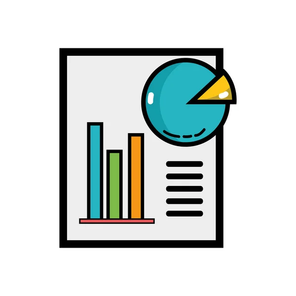 Documento Con Barra Estadística Diagrama Gráfico Vector Ilustración — Vector de stock