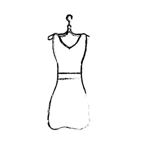 Figure Woman Dress Casual Design Style Vector Illustration — Stock Vector