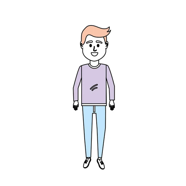 Pria Dengan Shirt Dan Celana Desain Vektor Ilustrasi - Stok Vektor