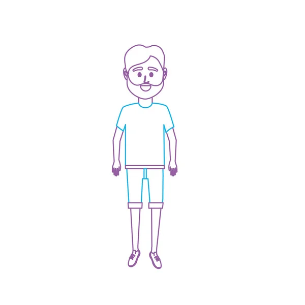 Line Man Shirt Shortdesign Vector Illustration — Stock Vector