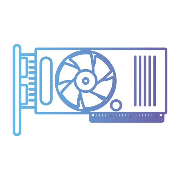 Zeilentechnologie Festplatte Lüfter Prozessor Vektor Illustration — Stockvektor