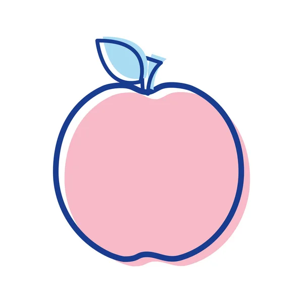 Ikona Smaku Pyszne Jabłko Owoce Ilustracji Wektorowych — Wektor stockowy