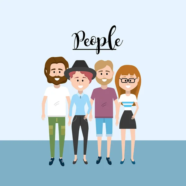 Nice People Together Clothes Design Vector Illustration — Stock Vector