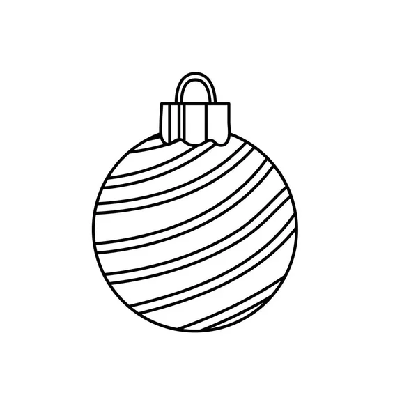 Line Christmas Bollar Dekoration Design Och Fest Semester Vektorillustration — Stock vektor