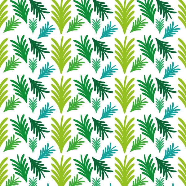 Beautiful Green Leaves Pattern Background Vector Illustration — Stock Vector