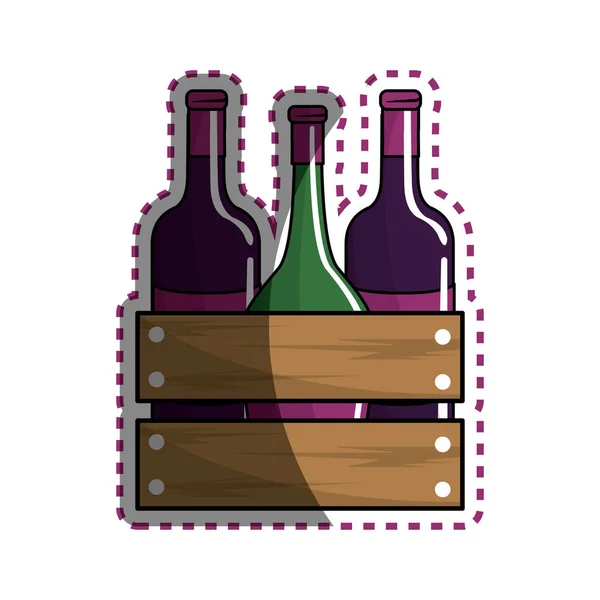 Etiqueta Diferentes Garrafas Vinho Ícone Imagem Design Ilustração Vetorial —  Vetores de Stock