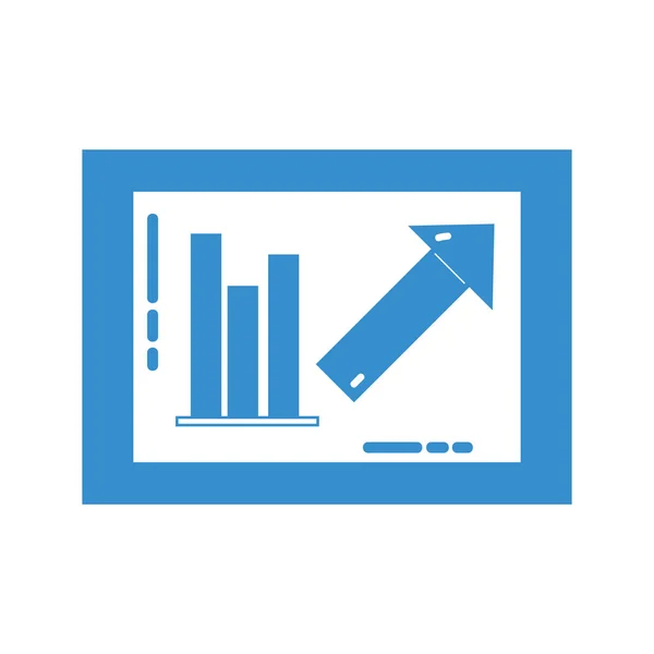 Silueta Documento Con Estadísticas Barra Diagrama Gráfico Vector Ilustración — Vector de stock