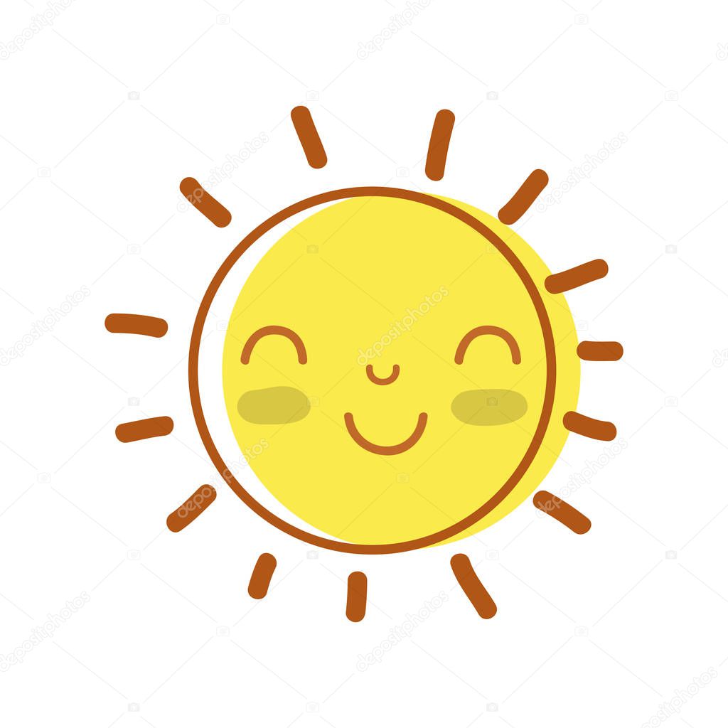beauty kawaii and happy sun design vector illustration