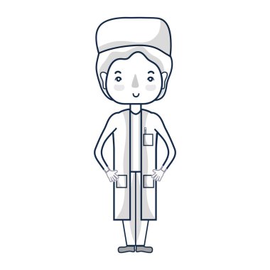 satır uzman doktor Tıbbi üniforma vektör çizim ile