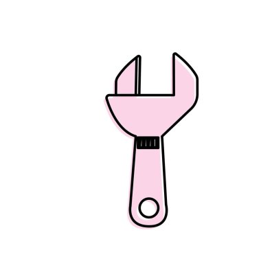 İngiliz anahtarı ekipman hizmet sektörü onarım vektör çizim