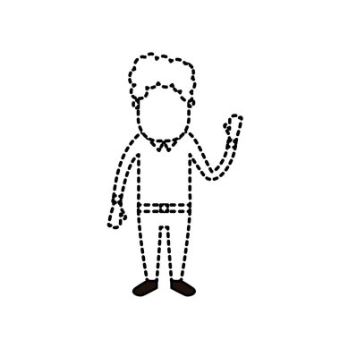 saç tasarım ve giyim vektör çizim ile noktalı şekil adam