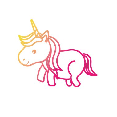 siluet güzel tek boynuzlu at boynuz ve saç modeli tasarım vektör çizim ile