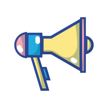 konuşmak için öğe megafon ve ileti vektör çizim dedi