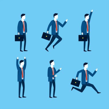 Evrak Çantası'nı vektör çizim ile profesyonel iş adamı strateji ayarla