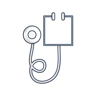 sağlık stetoskop aracı ve kardiyoloji öğe vektör çizim